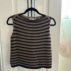 Vince Striped Sleeveless Knit Top